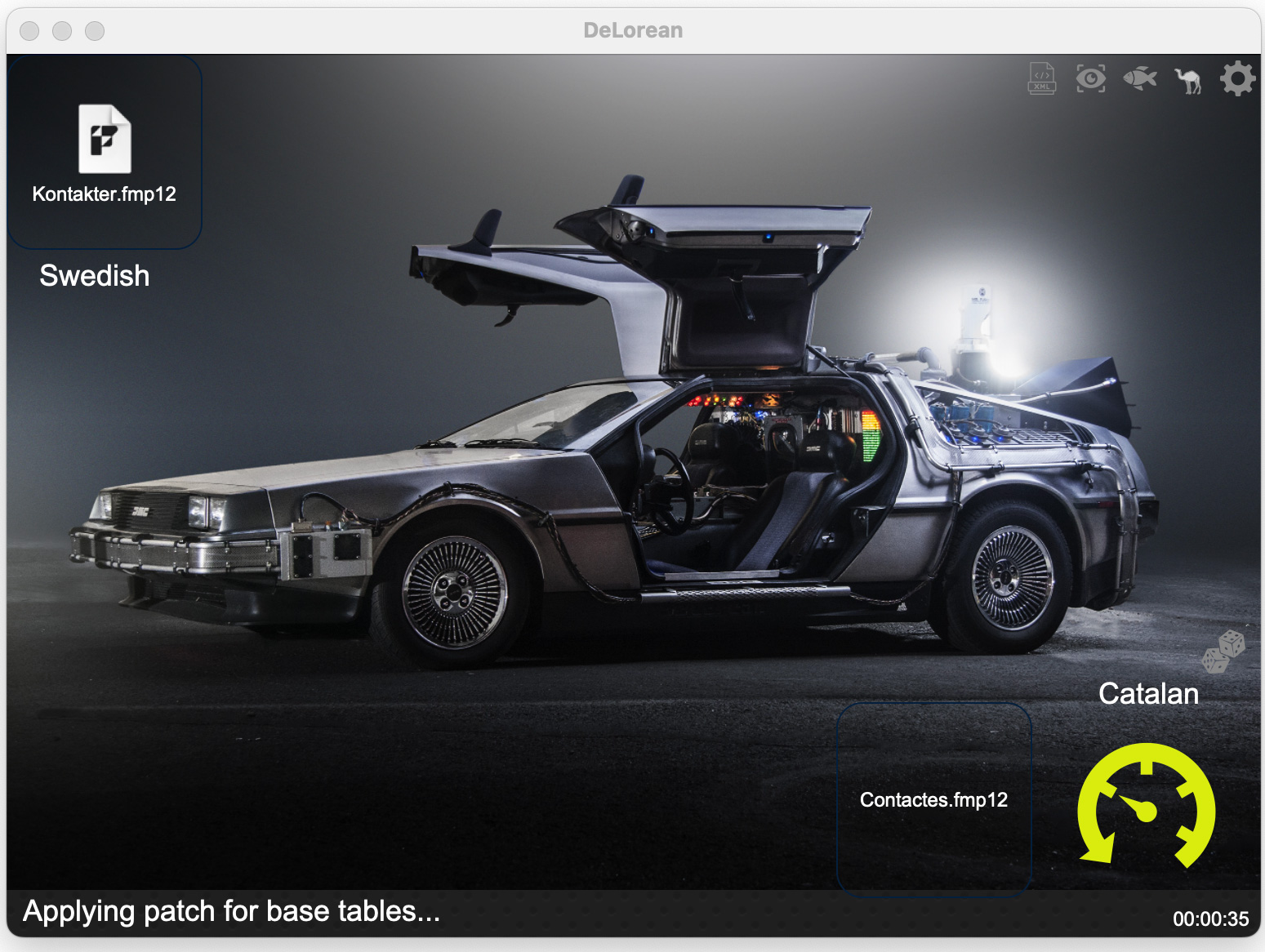DeLorean FileMaker developer tool — applying a patch to base tables